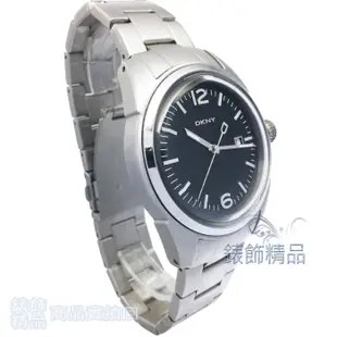 【錶飾精品】DKNY手錶 NY1393 雅爵 霧殼黑面日期鋼帶男表 全新原廠正品
