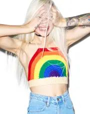 [Current Mood] Over The Cray Cray-ola Rainbow Crop Top