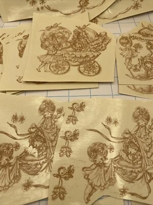 Vintage water decals Transfers baby girls, 1970s