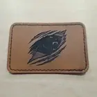Panthers Leather Iron On Patch For Hats And Clothes 3x2