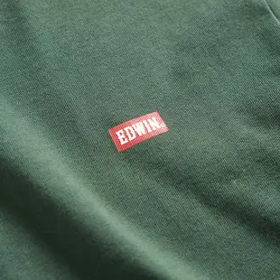 EDWIN 露營系列 篝火印花長袖T恤(苔綠色)-男款