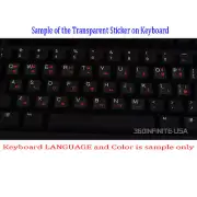 French QWERTY Transparent Keyboard Sticker laptop desktop RED BLACK WHITE
