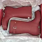 Brand New Hunter Original Short Rain Boot Women Size 5 Color Military Matte Red