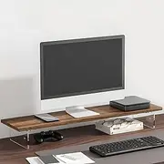 Monitor Stand Riser,Wood & Acrylic Computer Monitor Stand,Desk Organizer Accessories,Multifunctional Desktop Organizer Stand for Laptop, PC, Computer, Printer(MAPLE)