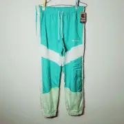 Champion Mens Large Retro Windbreaker Track Pants Mint Colorblock Elastic Waist