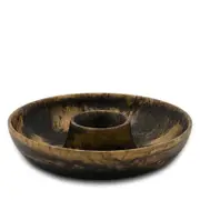 Blue Pheasant Hugo Black and Gold Swirled Resin Chip and Dip Bowl