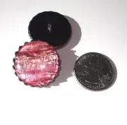 Acrylic Button Shimmer Layers Dusty Rose 1" handcrafted shank sew or pin on