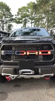 2017-2020 Raptor Front Grille Letters American Flag Printed Black Reflective