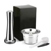 Reusable Filter Coffee Capsule Pods Tamper Braush Sppon Kit For Caffitaly Kfee A