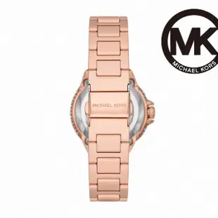 【Michael Kors 官方直營】Camille 環鑽羅馬數字機械女錶 玫瑰金色不鏽鋼鍊帶 手錶 33MM MK9051