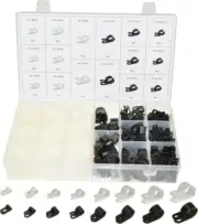 Swordfish 70350 - Nylon R Type Cable Clamp Assortment, 460 pieces