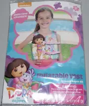 Nickelodeon Dora The Explorer Inflatable Vest Swimming Swim Pool Aid NEW Ages 3+