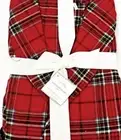 NWT NEW Pottery Barn Mens (or Women) 100% Cotton WALTON RED PLAID ROBE S/M