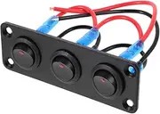 TOPPERFUN Cat's Eye Switch Panel for Automotive Modification Stylish Boat Shape Easy to Install Multifunctional Toggle Switch for Trailers Campers and Boats Red Aluminum Accessory