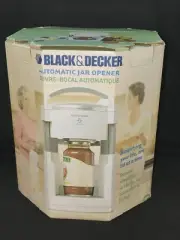 VINTAGE BLACK AND DECKER AUTOMATIC JAR OPENER LIDS OFF JW200 WHITE NEW IN BOX