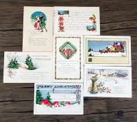 在飛比找Yahoo奇摩拍賣-7-11運費0元優惠優惠-西洋古董明信片聖誕雪景vintage，20世紀西洋收藏郵品，