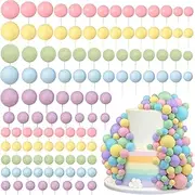 113 PCS 5 Size Ball Cake Picks Colorful Ball Shaped Cake Topper Pearl Balls Cupcake Cake Insert Topper for Birthday Party Wedding Decoration Supplies