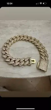 CUSTOM ICED BNIB Miami Cuban Link Bracelet Heavy 9 inch (Yellow Version Only)