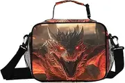 Insulated Lunch Box Dragon Scary Eye for Women Men - Ideal for Work, Picnics - Includes Adjustable Shoulder Strap