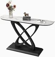 HOLGVE Console Table, Sofa Table, Narrow Entryway Table, Long Behind Couch Table, Contemporary Accent Table, Slate Hallway Table, Foyer Table for Entrance, Living Room(Black-C,39.3inch/100cm)