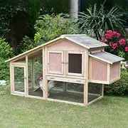 Pawhub Wooden Chicken Coop 168cm Rabbit Hutch with Run Hatching Box