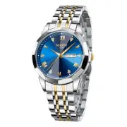 Watch for Men Analog Business Diamond Men's Watch with Day-Date Quartz Two To...