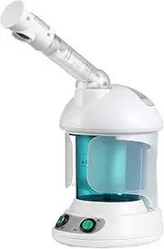 Professional Nano Ionic Facial Steamer with Ozone – Deep Pore Cleanser & Blackhead Remover, Aromatherapy Facial Sauna for Home or Salon UseWhite,13 * 13 * 18cm