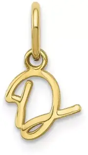 10K Yellow Gold Upper case Letter D Initial Charm