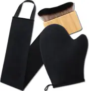 3 Pack Selbstbräuner Handschuh Set Self Tan Applicator with Back Applicator, Tan
