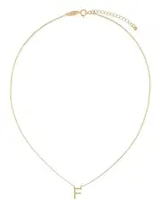 [Mocha] Elly Lou Timeless Initial Necklace F in Light Gold