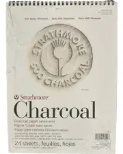 New in Wrap Strathmore 500 Series Premium Charcoal Pad Paper White 24 Sheets Art