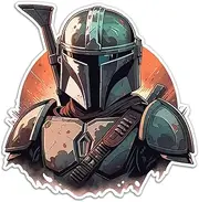 Bargain Max Decals SW Mandalorian Explosion Sticker Decal Notebook Car Laptop 5.5""x5.5"" (Color)