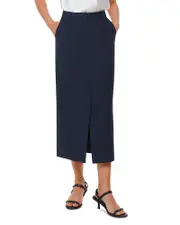 Whistles Pinstriped Tailored Midi Skirt