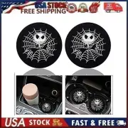 2 pk Jack Skellington Cup Mat Car Drink Holder Insert Silicone Coaster Set Sty 1