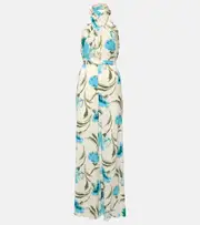 [Diane von Furstenberg] Diane von Furstenberg Cort floral halterneck jumpsuit AU 16 multicoloured