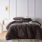 Vintage Design Cotton Velvet Storm Grey Quilt Cover Set