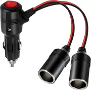 Car Cigarette Lighter Splitter, 12V Splitter Adapter for Car,Roéko 1 to 2 Car Ci