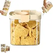 Umckit Push-type Sealed Box Storage Jar, Airtight Food Storage Containers with Lids, Silicone Telescopic, No-Opening Jar Coarse, Dry Food, Flour (1350ml)
