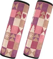 Car Seat Belt Pads Set of 2 Breathable Car Seatbelt Shoulder Cover Camera Bag Strap Cover Car Accessories for Adults Child Kids M Geometric Elements Pattern Christmas