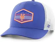 47 MLB Burgess Adjustable Snapback Mesh Trucker Hat, Adult One Size Fits All, New York Mets, One Size