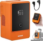 Neewer Mini V Mount Battery 6800mAh 99Wh 14.5V, V Lock Battery with 65W PD Type C/D Tap/BP/USB A/Dual DC Port/OLED Display for Video Camera Camcorder Compatible with SmallRig BMPCC 4k 6k,PS099E Orange