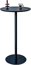 Round Bar Table, High Top Pub Table, Small Cocktail Table Coffee Tray End Table for Dining Bistro Cafe Home, Counter Height Dining Table with Black Leg and Base(60x72cm)