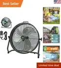 18" Rechargeable Battery Operated Camping Floor Fan, High Velocity Portable O...