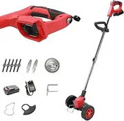 21V Cordless String Trimmer Portable Electric Lawn Mower with Batteries and Quick Charger, Low Noise and Length Adjustable, Ideal for Weed-Eating