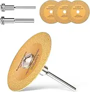 Prozwee Mini Glasses Cutting Disc,1mm Ultra-Thin Diamond Cutting Blade Wheel,with 2 Sizes Round Mandrels,for Cutting Glass, Jade, Crystal, Ceramics and etc.