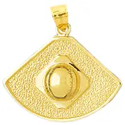14K Gold Baseball Field Pendant