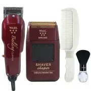 Wahl 5-Star Shaver/Shaper 8061-100 + 5-Star Balding Clipper + Neck Duster, Comb