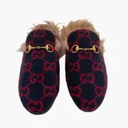 NIB Gucci Princetown Horsebit Wool Slippers Mules Slip-ons 39.5