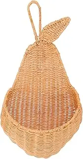 Wall Basket, Hanging Baskets For Organizing, Hanging Basket,Rattan Wall Basket Uni Rattan Wall Basket Unique Cute Fruit Shape Rattan Hanging Basket for Bathroom Kitchen Living Room
