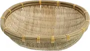 1 PC Woven Round Storage Basket Height Versatile Food Tray for Washing Rice Snack Container Design for Practical Use